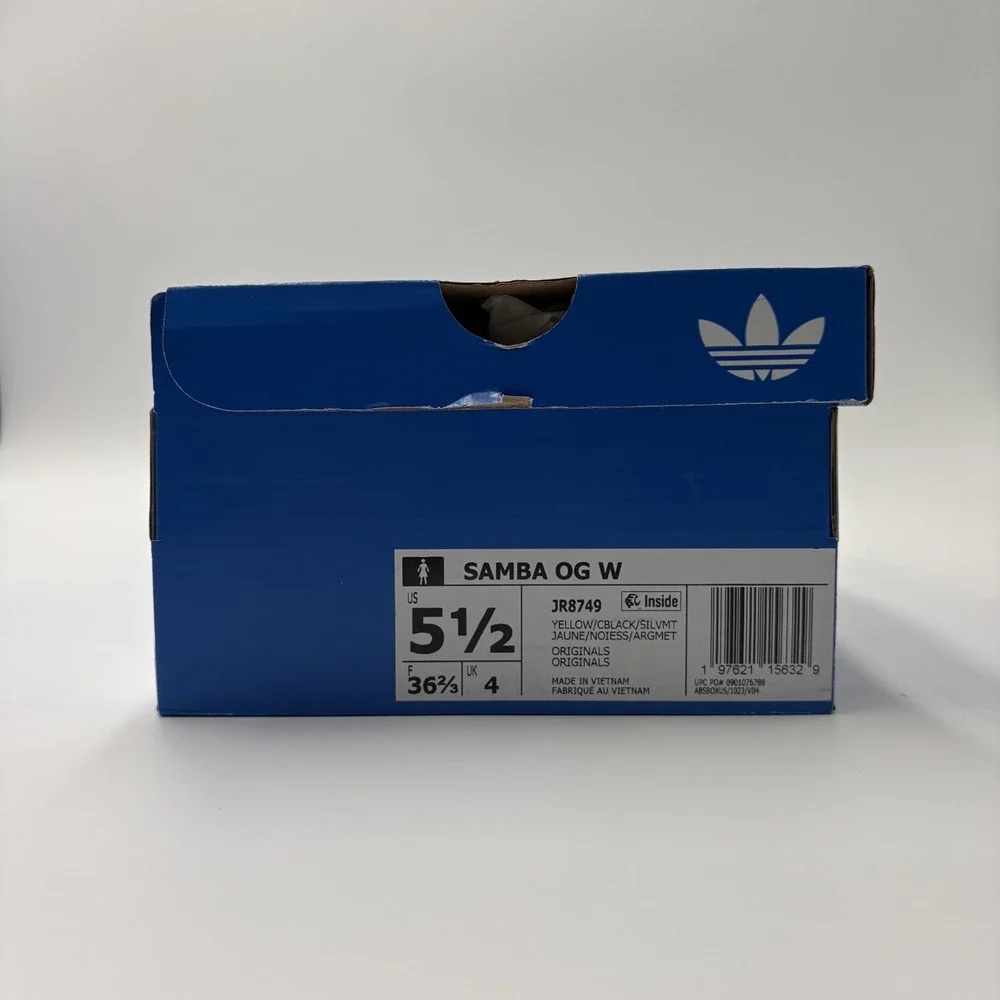 Adidas Originals Women's Samba OG JR8749 Yellow/Core Black Size 5.5